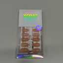 BTArtbox Press On Nails Short - Lamp-Curable Sparkly Almond Press On Nails with Glue for Women, Semi-Transparent Soft Gel Glue On Nails in 16 Sizes - 32 Stick On Nails Kit, Citrine Glow