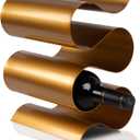 Wine Rack Countertop, Freestanding Creativity Modern Small Wine Holder, Tabletop Wine Stand for Kitchen Wine Bar Inside Cabinet, Pantry Decor-5 Bottle (Gold)