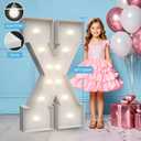 4FT Marquee Light Up Letters X,Party Decoration Large Marquee Light Up Letters with Weighted Water Bag,Pre-cut Foam Board Set Can Be Used for Birthdays,Weddings,Baby Anniversaries