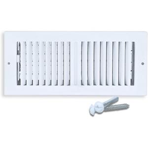Ceiling Vent Register 10x4 | Steel 2-Way Adjustable Air Supply Diffuser Grille for Sidewall & Ceiling | White HVAC Vent Cover | Air Vents for Ceiling | Outer Dimensions 11.75" x 5.75