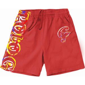 Unisex-Adult Painted Shorts (Red, M)