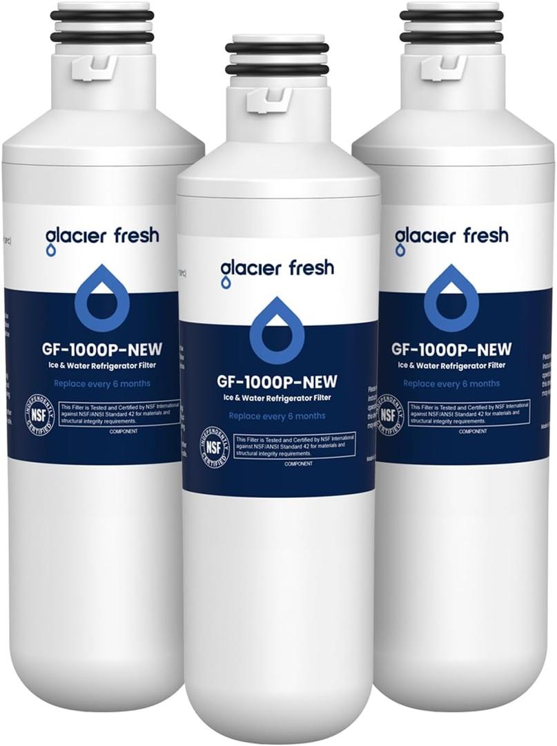 GLACIER FRESH Water Filter LT1000PC Replacement for Refrigerator, Compatible with MDJ64844601, ADQ747935 ADQ74793504 Water Filter (3 Pack)