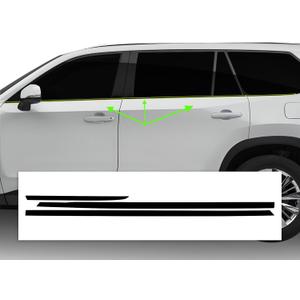 BOGAR TECH DESIGNS for Toyota Grand Highlander 2024-2025 Side Window Chrome Delete Dechrome Overlay, Gloss Black