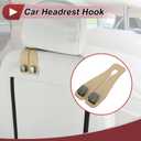 2 Pc Universal Car Seat Headrest Hook for Purses and Bags Beige 6.50"x3.15"