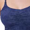 Women's Sweetheart V Neck Tank Top Adjustable Straps Workout Yoga Tops Going Out Basic Casual Crop Cami Shirts (Blue, L)