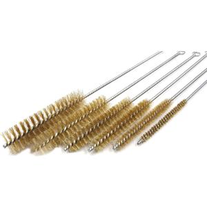6Pcs Tube Bottle Brush Brass Cleaning Tool Multipurpose Pipe Brush Tool Set, Brass Wire Bottle Long-Handle Bristle Cleaning (8,12,14,16,20,25mm)