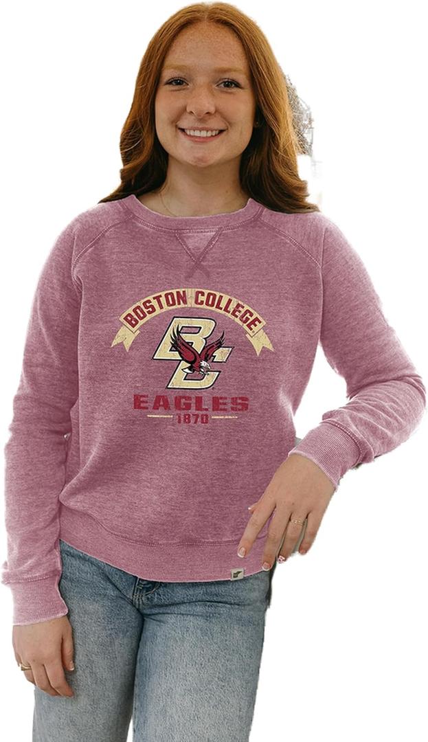 Blue 84 NCAA womens Ncaa Officially Licensed Women's Crewneck Sweatshirt Burnout Vintage Scholar (XXL)