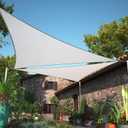 ShadeMart 8' x 8' x 8' Grey Triangle Sun Shade Sail SMSLT Canopy Fabric Cloth Screen, Water Air Permeable & UV Resistant, Heavy Duty, Carport Patio Outdoor 