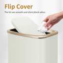 Stainless Steel Bathroom Trash Can with Swing Lid,4gallon Small Metal Garbage can Trash Bin Wastebasket for Office Bedroom Powder Room (Cream White)