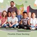 Fumete 8 Pcs Square Floor Pillows for Kids and Adult 16''x16'' Flexible Seating Floor Cushion for Classroom Multicolor Meditation Cushions for Home Daycare Preschool Yoga Meditation (Green)
