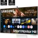 Samsung 32 Smart Monitor M8 (M80F) 4K UHD Display, Samsung Vision AI, Smart TV Apps, Gaming Hub, USB-C, HDMI and USB-A, White, LS32FM803UNXZA, 2025