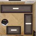 Kitchen Rugs 24" x 70", Non-Slip Machine Washable Kitchen Runner Rugs Floor Mats, Absorbent Comfort Standing Mats for Kitchen, Sink, Laundry and Hallway, Rolled Packaging, Grayish Brown & Coffee