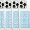 4PCS Glitter Silicone Suction Phone Case Mount, Non Slip Suction Cup, Hands-Free Phone Accessories Holder for Selfies and Videos, Silicone Adhesive Stand Sticky for Cell Phone (Blue Glitter)