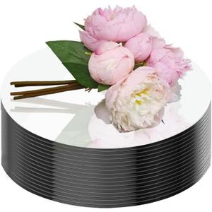 16Pack Round Mirror Centerpieces for Tables, Acrylic Round Mirror Trays Plates Decoration Circular Plate for Table Centerpiece Candles Wedding Baby Shower Christmas Party Decor Crafts (6inch)