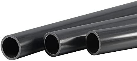 MECCANIXITY PVC Rigid Round Pipe 21mm ID 25mm OD 500mm Black High Impact for Water Pipe, Crafts, Decoration, Cable Sleeve 3pcs
