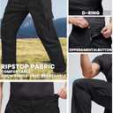 SWISSWELL Tactical Pants for Men Water Resistant Ripstop Elasticated Waist Work Cargo Pant with 8 Pockets for Hiking Construction Black 32×30, Black