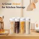 4 Pack Cereal Containers, Airtight Food Storage Containers with Pour Spout, PET Plastic Pantry Canisters for Cereal Rice Flour Sugar, BPA-Free Kitchen Organizers, Sealed Dry Food Containers