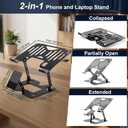 Alloy Steel Laptop Stand, Ergonomic Computer Stand, Desktop Laptop Riser, Compatible with MacBook Air/Pro, Dell, HP, Lenovo and Other 10-18 Inches Laptops, Black