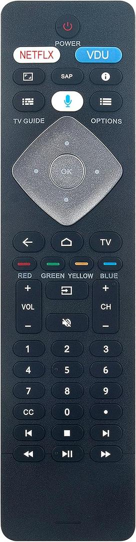 BT800 Replace Smart Voice Assistance Remote Control fit for Philips Android TV 43PFL5604/F7C 43PFL5704/F7 50PFL5604/F7 50PFL5704/F7 55PFL5604/F7 65PFL5504/F7 65PFL5604/F7 65PFL5704/F7 55PFL5704/F7