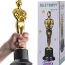 PREXTEX Golden Statues Trophy Award - Awards and Trophies for Party Celebrations, Award Ceremonies, and Appreciation Gifts - Ideal for Competitions, Rewards, and Party Favors for Kids & Adults