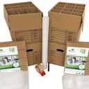 UBMOVE Kitchen Moving Boxes & Supplies Kit #1- (4) Boxes with Dish/Glass Inserts