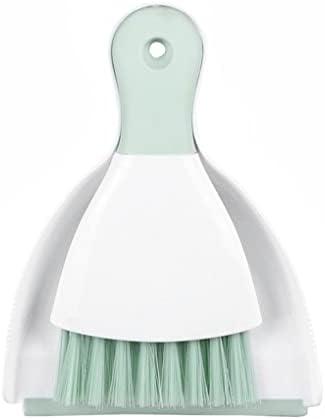 Dust pan Broom Brush Dustpan - Small Broom and Dustpan Set,Mini Broom and Dustpan,Small Dustpan and Brush Set for Home Cleaning, Sofa, Desk, Guinea Pig Cage, Cat Litter etc.（Light Green）