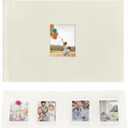 Instax Mini Photo Album Hardcover with 52 Pockets - Extra Wide Writing Space for Fujifilm,Digital Camera,HP Sprocket & KPOP Photo Cards, Kuword Premium Acid-Free Photo Book Gift Beige (CLASSIC STYLE)