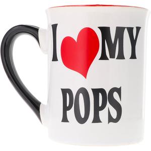 Cottage Creek Coffee Cup | 16oz I Love My Pops Ceramic Coffee Mug | Extra Large Mens Mug for Home Decor, Kitchen & Desk | Gifts for Men, Grandpa, Dad, Papaw, Papa