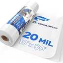 Crawldryer White Plastic Sheeting, 20 Mil 10' x 50', Crawl Space Vapor Barrier, White Vapor Barrier, Plastic Sheeting Heavy Duty, Polyethylene Plastic Rolls for Garden, Crawlspace, Basement, White