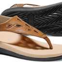 UTENAG Womens Arch Support Sandals Orthotic Adjustable Thong Flip Flops +Comfort Coffee Size 42 Brown