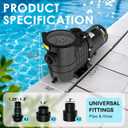 Seeutek 1.5 HP Pool Pump for Above Ground & Inground Pools 6600 GPH Self-Priming, Dual Voltage (115V/230V), 60HZ Silent Operation, Includes Strainer Filter Basket.