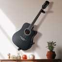 Acoustic Horizontal Guitar Hangers for Wall Wooden Wall Mount (Black)