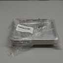 Lyellfe 6 Pack Small Stainless Steel Plates, 7''L x 5''W Mini Metal Food Tray Plate, Portable Size Baking Sheets for Oven, Food Safe Smooth Polished for Picky Eaters, Campers, Hand Project