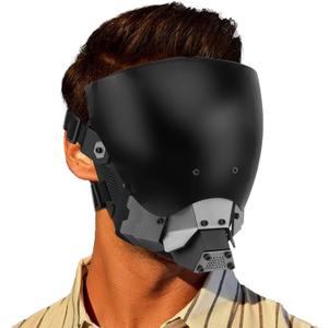 Punk Mask Helmet for Adult,Techwear Futuristic Masks, Halloween Holiday Party Cosplay Costume Props,Black, Anti-fog Lens