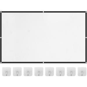 Projector Screen, 4K HD Home Movie Projection Screen, 60"|72"|84"|100"|120"|150" Anti-Crease Theater Screens Indoor Outdoor (100 INCH)