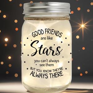 Christmas Friend Gifts for WomenStarlight Mason Jar Night Light Friends Birthday Gift Idea, Unique Friendship Gift for Best Friend, Her, BFF, Sisters, Besties