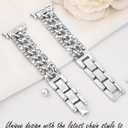 20MM Bling Chain Bracelet Watch Band Compatible With Samsung Galaxy Watch 7/6/5/4 40mm 44mm/Galaxy Watch 5 Pro 45mm/Galaxy Watch 4 Classic, Diamond Rhinestone Metal Watch Strap for Women