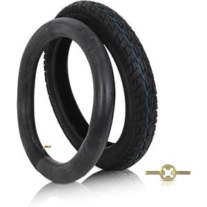 14x2.125 Electric Bike and Tube Set, 14x2.125 57-254 Explosion-Proof Electric Bicycle Tire with Bent Valve Inner Tube for 10-inch Rims Puncture Resistant Ebike Tire