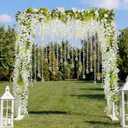 XunYee 16 Pcs Wisteria Artificial Flowers Garland and Crystal Garland Set 4 Pcs Total 72 ft White Silk Wisteria 12 Acrylic Crystal Strands for Wedding Arch Backdrop Home Garden Decor