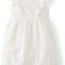 Gymboree Girls' and Toddler Flutter Sleeve Dresses (7, Simply White)