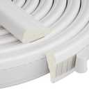 196 Inch Wedge-Shape Weather Stripping Door Seal, Windows and Doors Insulation, Self Adhesive Insulation Foam Anti-Collision Strip, Weatherstrip Tape for Door Soundproofing, Noise Drafts Blocker, White