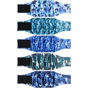 5 Pack Dog Diapers Male Reusable, Premium Belly Bands for Dogs, High Absorbing Male Dog Pee Wraps for Doggie in Incontinence or Excitable Urination Camouflage Pattern XL