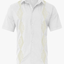 Ymosrh Men's Short Sleeve Button Down Shirts Lapel Short Sleeved Shirt Beach Casual Embroidered Top Shirts for Men, M