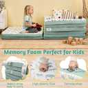 Toddler Travel Bed,Bunny-Shaped 3-in-1 Foldable Toddler Bed for Kids, Portable Toddler Cot with Washable Covers Soft Foam Raised Bumper for Naps,Lounger,and Little Sofa, 59.06 x 30.12 x 10.24 inches