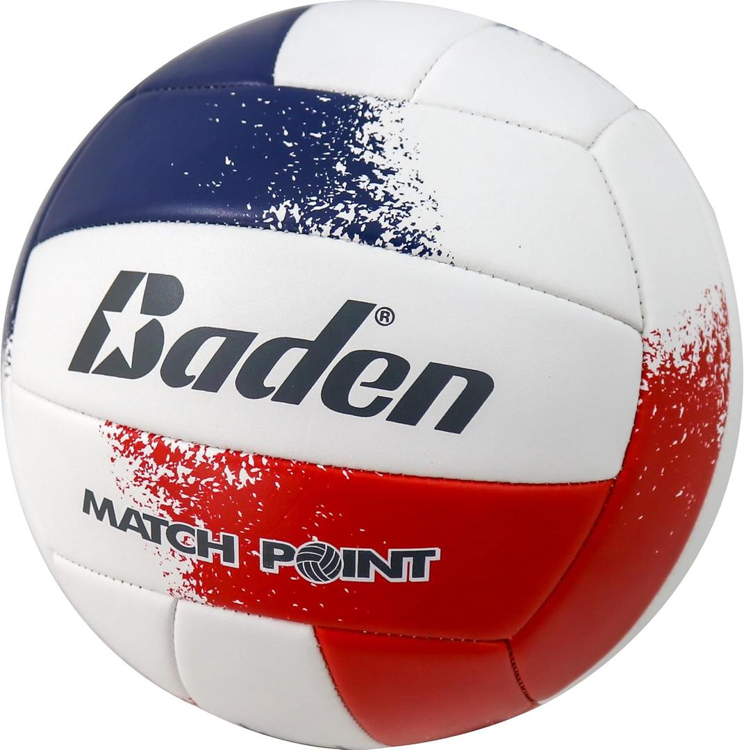 Baden Match Point Cushioned Synthetic LeatherOutdoor Recreation Backyard Volleyball + College Camp Ball All Ages Official  
