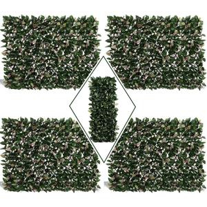 DOEWORKS Expandable Fence Privacy Screen for Balcony Patio Outdoor, 4PCS Faux Ivy Fencing Panel for Backdrop Garden Backyard Home Decorations