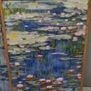 Large Nature Lilies Ponds Framed Canvas Wall Art,Impressionist Flower Wall Decor,Claude Monet Style Wall Painting,Garden Botanical Artwork for Living Room,Bedroom,Dining Room,Office -16"x24"x3