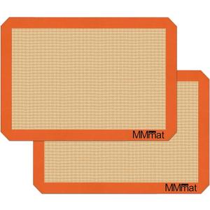 MMmat Silicone Baking Mat  Best German Silicone  Non Slip Silicone Baking Sheet, Non Stick Reusable Silicone Mats for Baking, Oven Liner, Counter Mat  Half Sheet Baking Mat, Set of 2