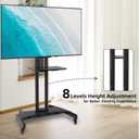 Rolling TV Stand, Mobile TV Cart with Adjustable Shelf for 32-75 Inch TVs | Portable Mobile TV Stand, 132 LBS Weight Capacity, Suitable for Living Room/Bedroom/Office