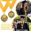 Kenning 2 Pcs Graduation Award Medal Valedictorian Salutatorian Award Medal on Gold Grosgrain Ribbon for 2026 Graduation Students School Education Academics Celebration Recognition Party Supplies